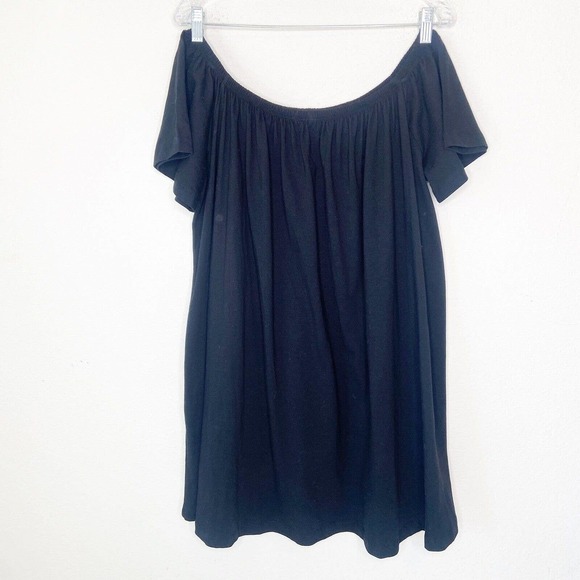 ASOS Off the Shoulder Flutter Sleeve Black Tunic Top 14 NWT - Picture 7 of 10